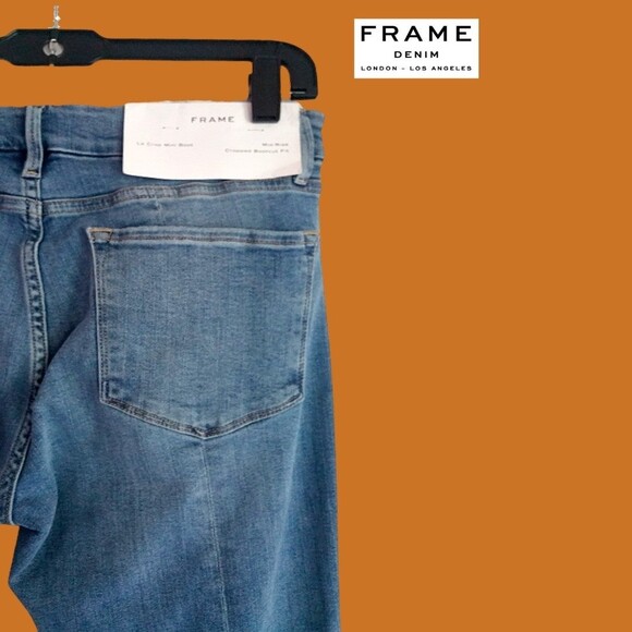 FRAME Denim NEW Bohemian: LE CROP Godet-Inset Flare Mini Boot Jean 29 - Picture 10 of 12